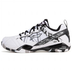 Li Ning Cushioning Slip Resistant Abrasion Resistant Low top Badminton Shoes Unisex White Black AYAR015-3 42