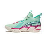 Li Ning Cushioning Abrasion Resistant Breathable Support Rebound Mid top Basketball Shoes Men's Green Purple ABFU015-4 42