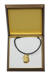 Schnauzer IV - Dog necklace in gift box, gold-plated pendant for dog fan, striking jewellery by Art-Dog beige