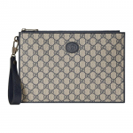 Gucci Monogrammi Logo &Uuml;hendatud Topelt G L&otilde;uendi Ja Nahast Sidur Meeste sidur Sinine Eebenipuu 672953-K9GSN-4075 Basic Set (Bag+Dust Bag)