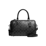 K&auml;ekott Coach Rowan 25 Klassikaline Monogramm T&otilde;mblukuga Kaetud L&otilde;uend ja Nahast Portfell K&auml;es Kanna &Otilde;lal Risti Kanna Kott Keskmine Naiste kotid Must CH280-SVTSQ Basic Set (Bag+Dust Bag)