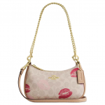 Coach Teri Lips 20 Huuletr&uuml;kiga Eemaldatava K&auml;epidemega Kaetud L&otilde;uendist Kaenla alla Risti-keha &Otilde;lakott V&auml;ikesed Naiste kotid Beež Mitmev&auml;rviline CZ943-IMSAS Basic Set (Bag+Dust Bag)