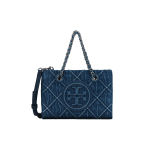 Tory Burch Fleming teemantvolditud reljeefse topelt-T logoga kangast ja lambanahast kott Naiste kott Denim-Sinine 154743-426 Basic Set (Bag+Dust Bag)