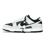 Nike Dunk Ink Lotus Slip Resistant Abrasion Resistant Low top Skateboard Shoes Unisex Black HV1800-101(Team257-) 35.5