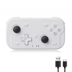 AceGamer Traadita Taskukontroller Switch/Switch2/Android/iOS/PC/Steamdeckile Bluetooth-m&auml;ngupult 6-teljelise g&uuml;roskoobiga joystickuga valge