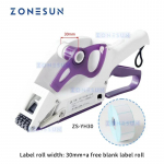 ZONESUN Kompaktne etikettide v&auml;ljastaja 25 mm s&uuml;damiku ja 110 mm rulli jaoks &ndash; ZS-YH30/60 YH30