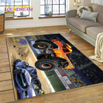 Monster Truck Monster Jam Joonisfilmivaip Vaip Magamistoa Elutoa Kodu Diivani Kaunistuseks, Laste M&auml;ng Suur Dekoor P&otilde;randamatt 80x120cm( 31x47in) black