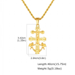 Caravaca Risti Kaelakee P&uuml;ha Topeltrist Ingel Ripats Usuline Katoliku Kristlik Ehtekaitse Amulett Kingitus Naistele 18 inch
