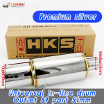 89mm V&auml;ljalaskeava Summuti Toru HKS Summuti Otsik 40cm Pikkus Universaalne Roostevabast Terasest Otsik Summuti Otsik Sportautole 51mm silver