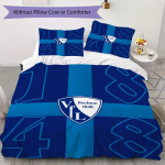 VfL Bochum 1848 Muster Voodipesu tekkekomplekt tekikate padjap&uuml;&uuml;r Kodu kaunistus S&uuml;nnip&auml;evakingitus (1 * tekikott + 2 * padjap&uuml;&uuml;ri ilma s&uuml;damikuta)99 135x200cm white