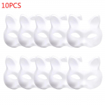 10/20/30/50/100 TK Theriani maske Valge kassi maskid T&uuml;hjad DIY Halloweeni maskid Loomade poolmaskid Maskeraad Cosplay Pidu