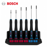 Bosch Pro Series T&auml;psusega Kruvikeerajate Komplekt S2 T&ouml;&ouml;riistaterasest, Ergonoomiline Libisemisvastane K&auml;epide Pehme Kummist Kattega, Kuusnurkne P&ouml;&ouml;rlev Otsak, V&auml;rvikoodiga