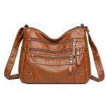 Mitmetaskuline nahast crossbody kott naistele Vintage T&ouml;&ouml;le mineku &otilde;lakott Keskealise ema crossbody kott Sobib igap&auml;evaseks t&ouml;&ouml;le minekuks, t&ouml;&ouml;ks, ostlemiseks 25*9*18cm hall