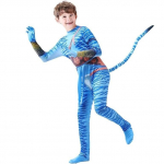 Avatar Jake Sully kost&uuml;&uuml;m poistele, sinine l&uuml;kra kehakost&uuml;&uuml;m, 7-8 aastat, laste cosplay riietus 5 years/6 years