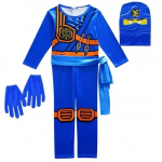 Sinine ninjakost&uuml;&uuml;m lastele, Ninjago teemaline, Halloweeni peo cosplay poistele, Vanus 9-10 aastat 3 years/4 years