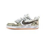 Nike Court Borough Hu Tao Clips Cushioning, Wear Resistant Low top Skateboard Shoes Men's 844881-100(Team947-) 44 white