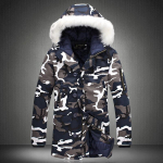 Kamuflaažparka Meeste talvejope Meestele Suure karusnahast kraega Mood Keskmise pikkusega mantlid Pluss suurus Talvemantel Meestele Parka Homme 5XL S