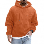 Meeste s&uuml;gistalvine kapuuts &uuml;hev&auml;rviline paks lahtine n&ouml;&ouml;riga kapuutsiga suur plaaster tasku pikkade varrukatega soe pullover Pehme aplikatsiooniga kootud meeste keskmise pikkusega 2XL oranž