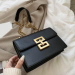 Minimalistlik metallist dekoratiivkett &Uuml;he &otilde;lakott Ruudukujuline Elegantne PU Crossbody kott Naiste trendikas klapiga k&auml;ekotid telefonikott 21x8.5x15.5cm