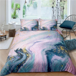 Stiilne Marmorist Tekikott Mikrofliis M&uuml;ndiroheline Kuldne S&auml;ra T&uuml;rkiissinine Voodipesukomplekt Abstraktne Akvamariinsinine Tekikate &Uuml;heinimese Twin T&auml;issuurus 135x200cm