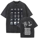 Pestud Vintage Rockib&auml;ndi Radiohead 2025 Must Tuuri T-s&auml;rgid Mehed Naised Vabaaja Retro Puuvillased T-s&auml;rgid Meeste &Uuml;legabariidilised L&uuml;hikeste Varrukatega M black