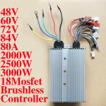 48V 60V 72V 84V 3000W harjadeta kontroller MAX 80A BLDC elektrijalgratta jaoks (9+9) MOSFET kahekordne rida 18 toru 2000W 3000W kontroller 3000W84V80A