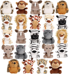 12-36 tk Mini Aafrika Pl&uuml;&uuml;sloomad 12cm Džungliloomade T&auml;idisnukud Peo Meened S&uuml;nnip&auml;ev Beebi S&uuml;nnituskingikotid beige