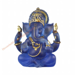 Detailne Ganesha kuju vaigust k&auml;sit&ouml;&ouml; vaimne kodukaunistamise kontoriskulptuur Hindu jumala kujuke elevandijumala mudel sinine