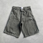 Suvised Hip Hop Punk Pesu Denim L&uuml;hikesed P&uuml;ksid Meestele Y2k Vintage Rebitud Auk L&otilde;tvad T&ouml;&ouml;p&uuml;ksid Harajuku Jorts Korvpallip&uuml;ksid Streetwear XS tumehall v&auml;rv