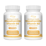 Nikotiinamiid B3-vitamiini kapslid, 1000 mg, t&auml;iesti looduslikud, sobivad nii meestele kui naistele 120*2