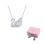 Swarovski kristallidega kaunistatud logo ripatsiga kett F-Pink bow gift box valge