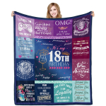 18. s&uuml;nnip&auml;eva kingiideed t&uuml;drukutele-T&uuml;drukud  Dekooritekk-Kingitus 18-aastane t&uuml;druk-Kingitused T&uuml;tar Parim s&otilde;branna &Otilde;de 130x150cm-M
