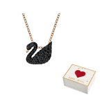 Swarovski kunstkristallkivist, roosakulla tooni pinnatud kaelakeed naistele, must F (One Size Fits All)-white gift box must