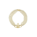 Vivienne Westwood Kolmerealine P&auml;rl Basreljeefne Kaelakee Kolmerealine P&auml;rl Kaelakee Naiste Kuldne 63030007R117R117 kuld