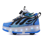 Valgustusega rullikud Lastele T&auml;iskasvanutele Kerged LED-rattad Sisse/V&auml;lja L&uuml;litiga Unisex Uisutamis-tossud Size 29, Insole Length 18.4cm black