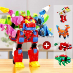 4-in-1 Gogo Dino Mecha Gogoking Robot kaunistused Kombineeritud Dinosaurus Baas Kuum Auto Deformatsioon Rex/ Ping Tegevuskuju M&auml;nguasjad Kingitused Without original box