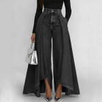 Denimip&uuml;ksid Naiste teksap&uuml;ksid Vintage Laiad pikad p&uuml;ksid K&otilde;rge v&ouml;&ouml;koht Sirged p&uuml;ksid Y2k Streetwear Elegantne &Otilde;mblus T&ouml;&ouml; Vabaaja Suvi XS must