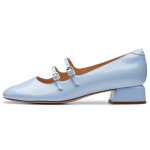 Clarks Nahast Vintage Stiilis Paksude Kontsadega Mary Jane Kingad Naiste kingad Sinine 261762804 36