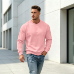 Meeste vabaaja langenud &otilde;laga pusa pikkade varrukatega &uuml;mmarguse kaelusega pullover spordiks ja igap&auml;evaseks kandmiseks M pink