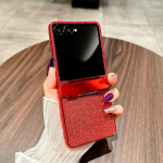 Galaxy Z Flip 8 &uuml;mbris T&auml;ielik katvus Galvaanitud vegannahast h&uuml;briidkorpus Hinge kaitsega Kriimustuskindel Kukkumiskindel Samsung Galaxy Z Flip8 black