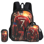Ronaldo 3 tk komplekt Koolikott CR Jalgpalli t&auml;ht laps Seljakott Pinalikotid Koolikott L&otilde;unakott Jalgpallispordi seljakott Laste kingitus