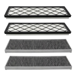 Tesla Model Y Juniper 2025-2020 2026 jaoks 4 tk salongi &otilde;hufilter HEPA sissev&otilde;ttefiltri asendus aktiivs&ouml;e lisadega 4pcs Full set Tesla Model
