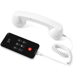 Retro telefonitoru mobiiltelefonidele, Klassikaline juhtmega telefoni toru Type-C pistikuga iPhone'i ja Androidi jaoks, Stiilne nutitelefoni vastuv&otilde;tja valge