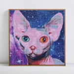 Teemantmaaling t&auml;isringi puur Loomade Kass Rhinestone Pilt Tikandid Teemant 30x30