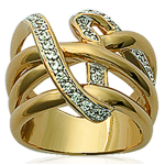 Bague Plaqu&eacute; Or 'D&eacute;esse' blanc dor&eacute; - 17 mm 54 kuld