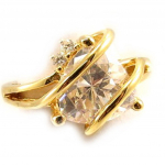 Bague Plaqu&eacute; Or 'Passion' Blanc 58 kuld