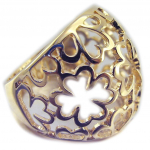 Kullatud s&otilde;rmus  Filigraansed lilled 52 kuld