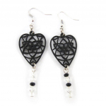 NOA [J4172] - Boucles Cr&eacute;ateur 'Love' noir blanc must