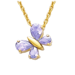 Les Tr&eacute;sors De Lily [K2572] - kullatud ripats  Butterfly  lavendel kuldne - 12x10 mm lilla