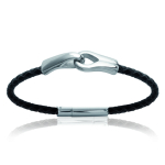 Les Tr&eacute;sors De Lily [K5875] - Bracelet mixte 'Peaceful' noir argent&eacute; - 12 mm must